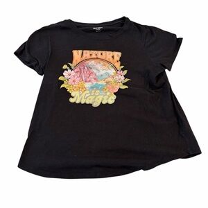 Old Navy Everywear Graphic Tee Womens Large Black Nature Is Magic Floral